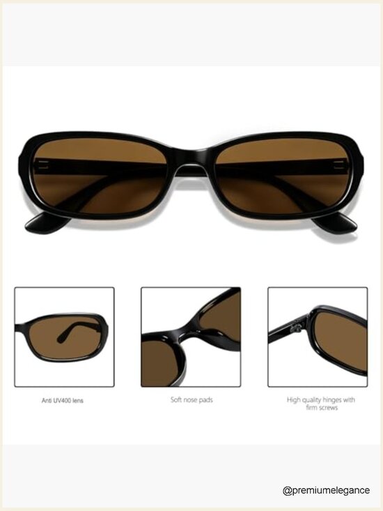 Retro Rectangular Sunglasses for Women 90s Small Narrow Cute Sun Glasses Slim